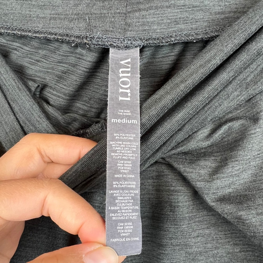 Vuori Lux Jogger Pants Charcoal Heather Gray High Rise Pleated Tapered Women M - Picture 5 of 10